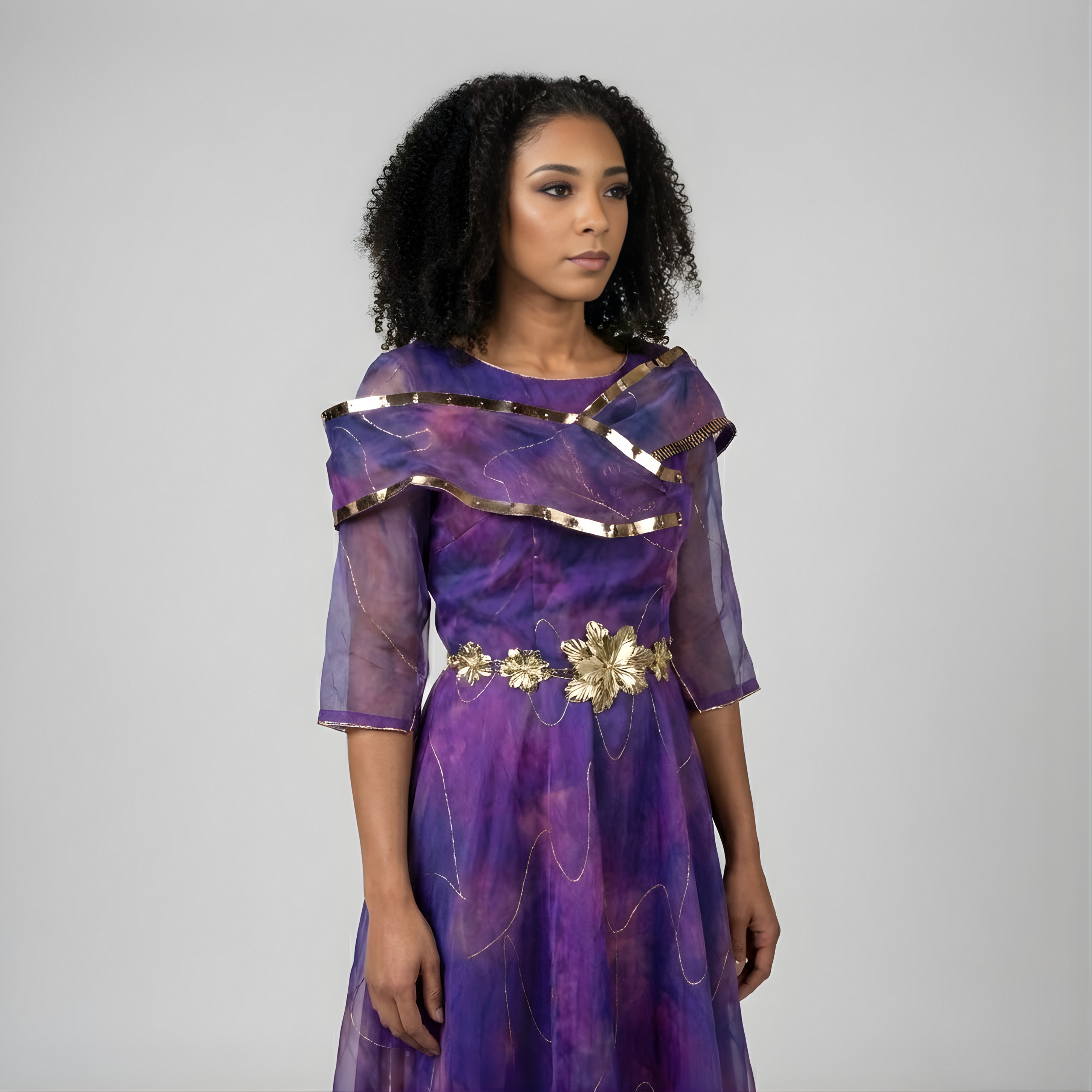 Amethyst Pet Coutureイエローフリルドレス＆ストラップセット